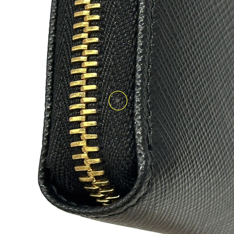 Prada Wallets Women Men Branded Long Wallet Saffiano Black 1ml506 Black Round