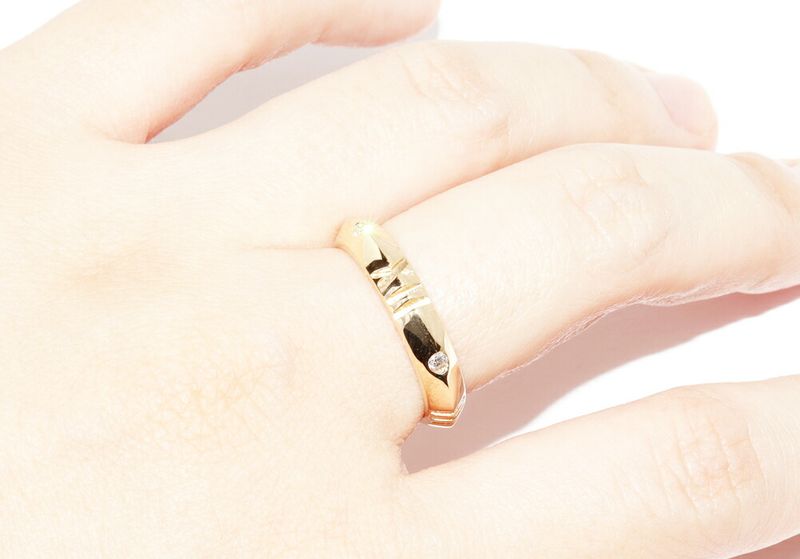 Tiffany & Co Ring 18K Yellow Gold 4P Diamonds (010ct) Atlas X Closed Narrow Ring