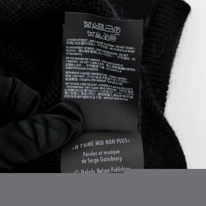 Saint Laurent Short Sleeve Knit Je Taime Moi Non Plus Black XS Size