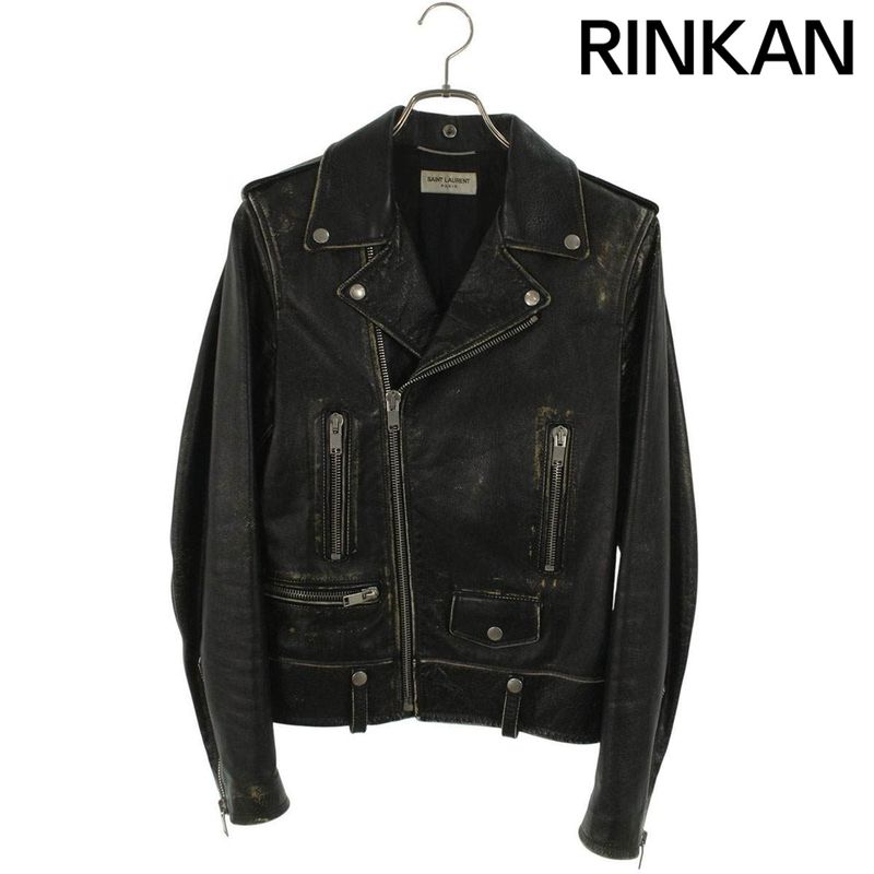 Saint Laurent Paris 397290 Y5qd1 Vintage Finish Rider Scuff The Jacket Men's 44