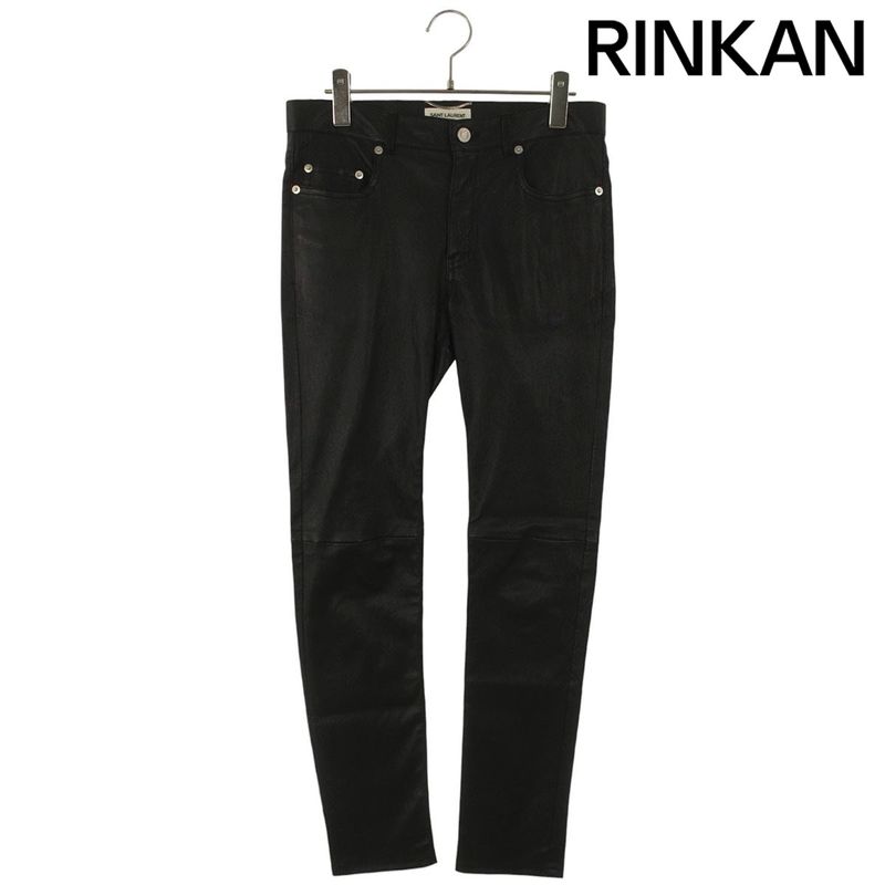Saint Laurent Paris 344502 Y5hk1 Lambskin Leather Long Pants Men 46