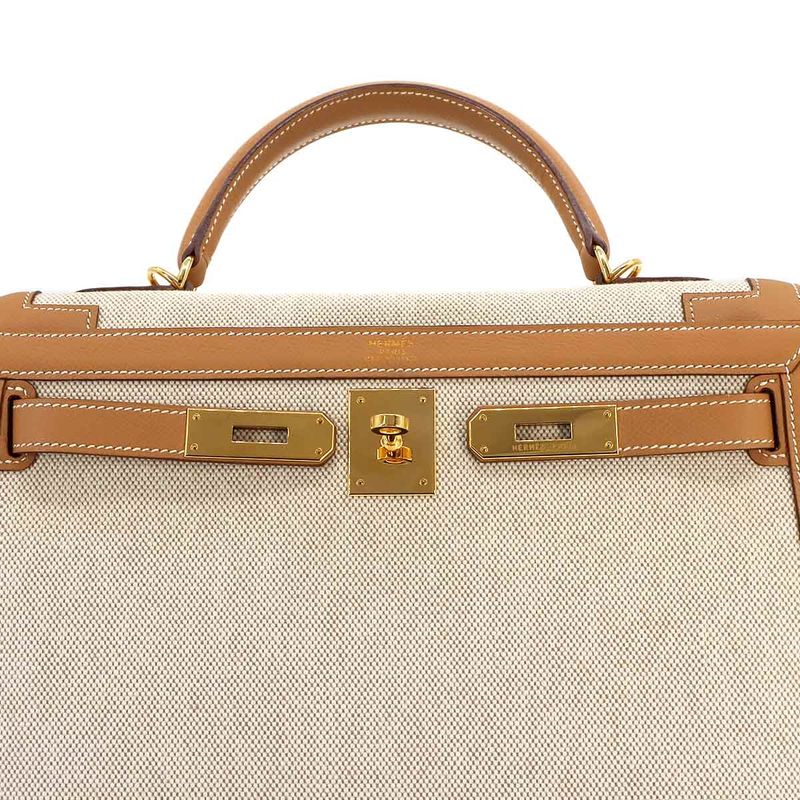 Hermes Kelly 32 2way Hand Shoulder Bag Toile Ashe Courchevel Epson Natural ?H
