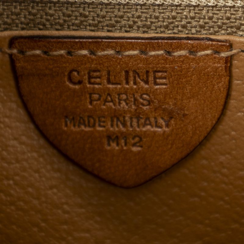Celine Vintage Flap Crossbody Brown Macadam PVC Canvas A