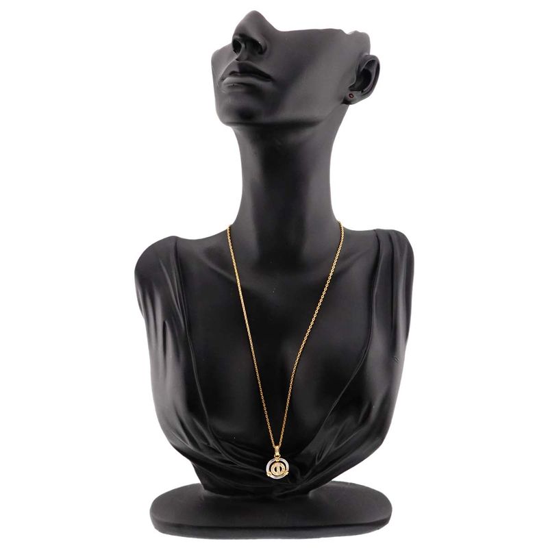 Christian DIOR Logo Diamond Necklace 40cm (1575in) 18K YG WG 750 Diamond