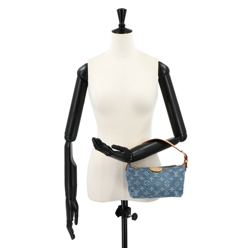Louis Vuitton Monogram Denim Pochette Hills Hand Bag Blue M82949 90298817