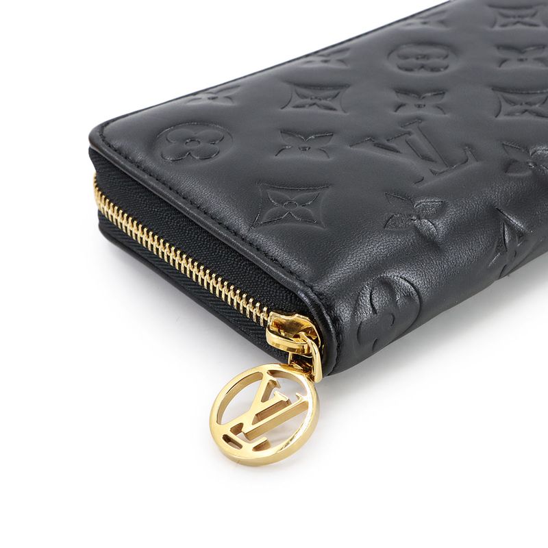 Louis Vuitton Monogram Coussin Zippy Wallet Round Zipper Long Wallet Lamb