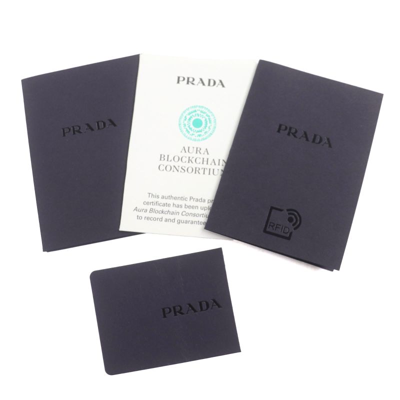 Prada 1bc421 Nylon Saffiano Leather Re-nylon Triangle Logo Triangle Plate