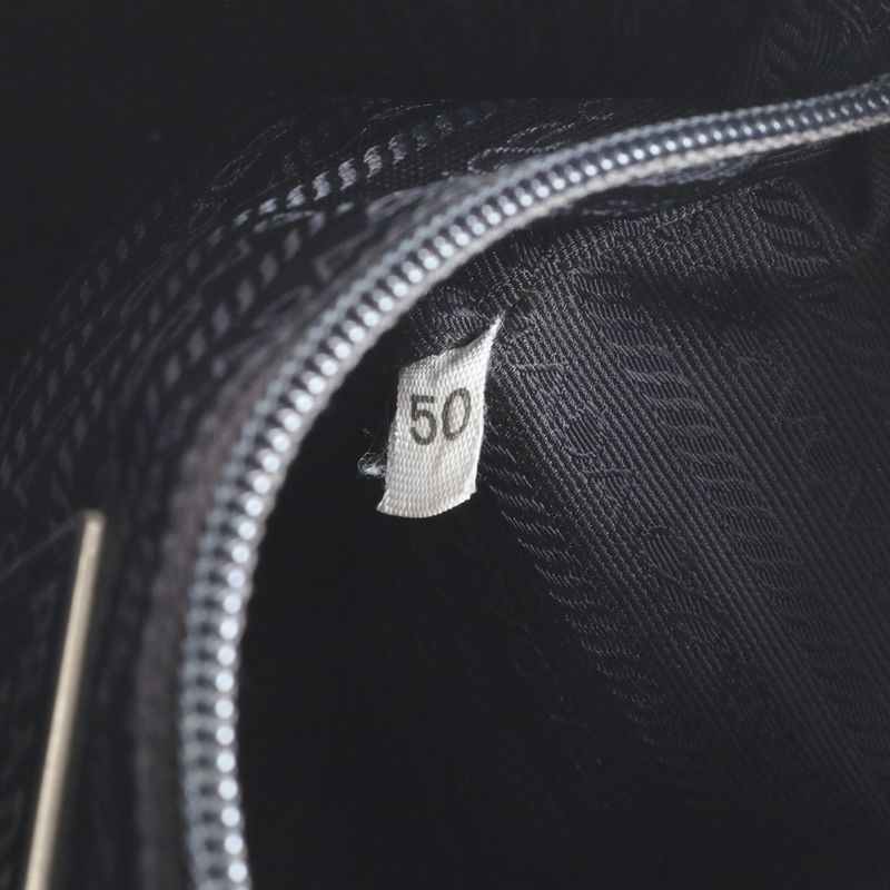 Prada Tessuto Nylon Triangle Logo Tote Bag Shoulder Black Women ECE Cx24-4