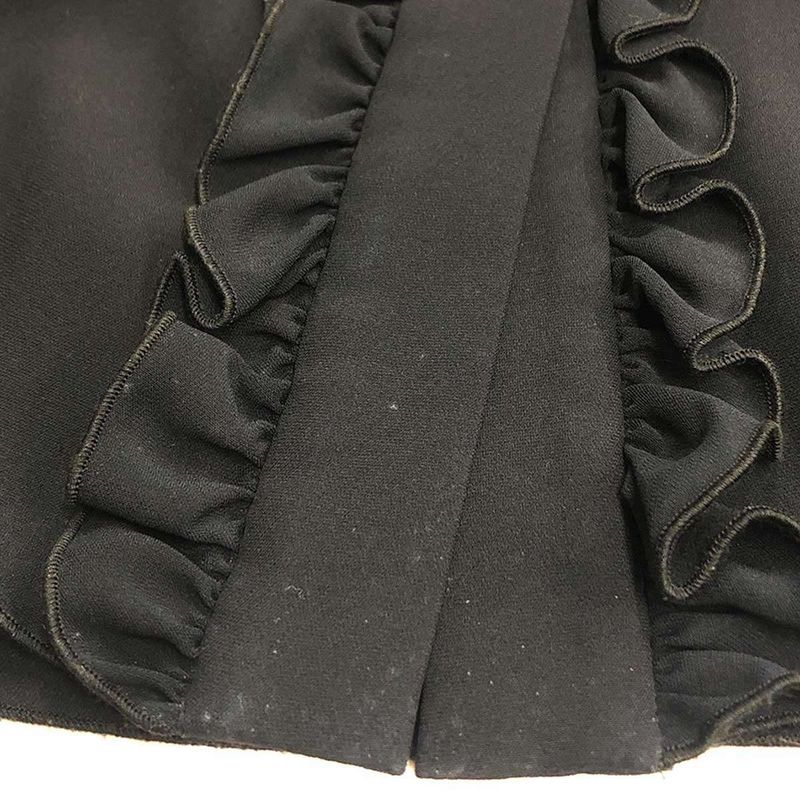 Celine Ruffle Silk Skirt 22039 0089 Black 38