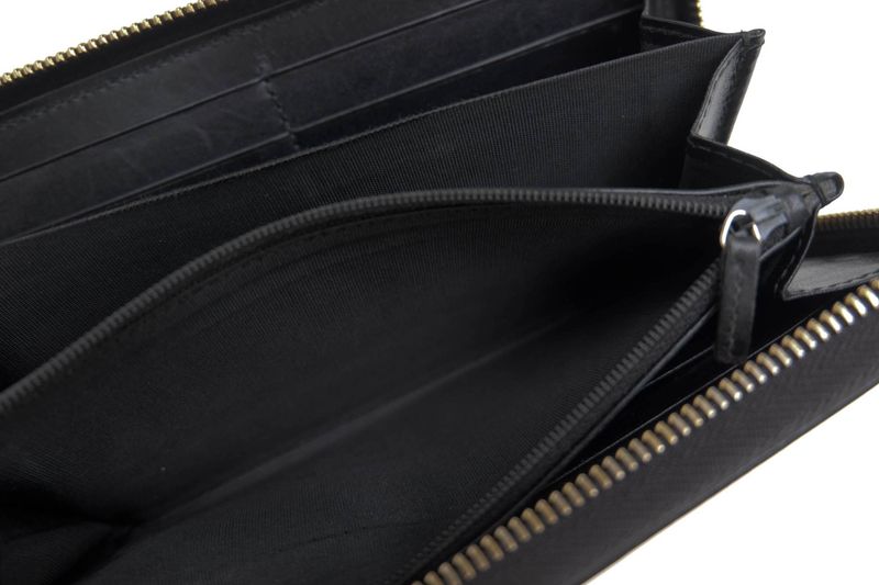 Gucci Wallet Women Leather Genuine Leather Black 354487 Signature Pattern