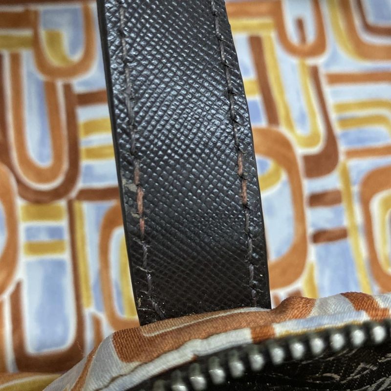 Prada Handbag - B2052a Brown X Light Grey X Multi Leather