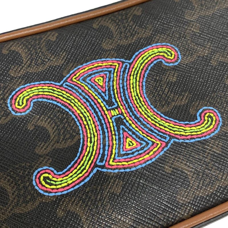 Celine Shoulder Bag Cuir Triomphe Mini Camera Tan (black And Brown) And Multi