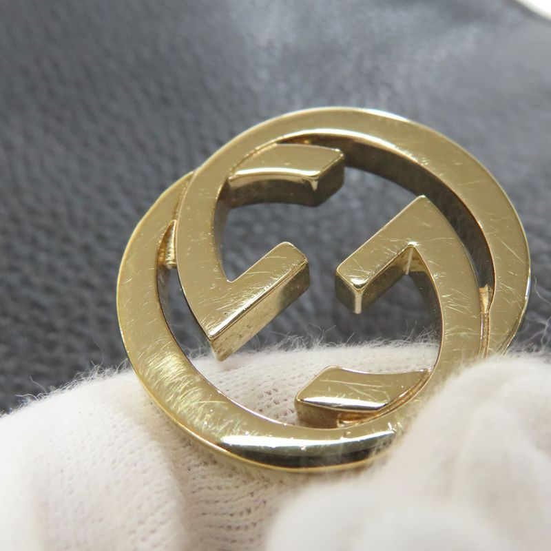 Gucci 449711 Outlet One Shoulder Interlocking G Shoulder Bag Leather Women