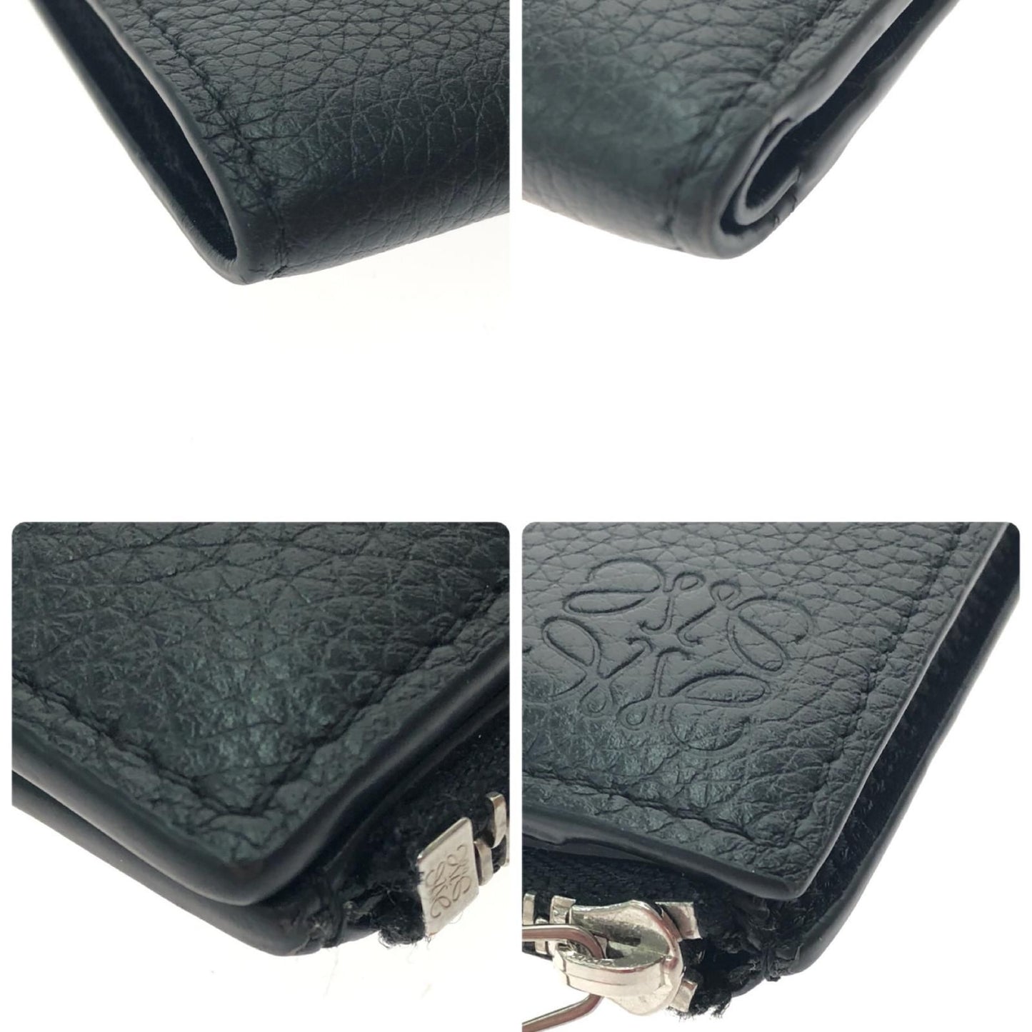 Loewe Men's Bifold Wallet Slim Compact Wallet with Box C660w73x01 Black