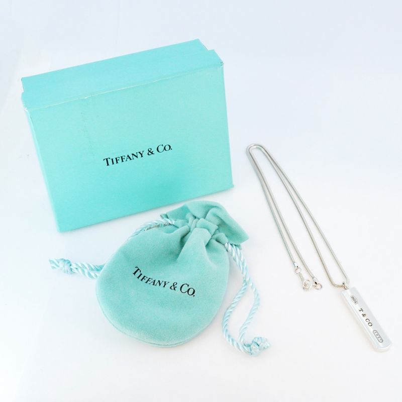 Tiffany & Co Necklace Narrow Bar 925 Silver Ladies