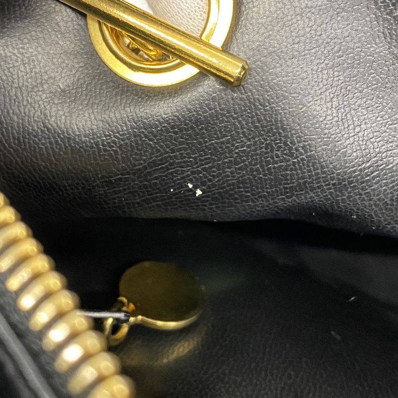Chanel Shoulder Bag Matelasse Lambskin Black Gold Hardware Women