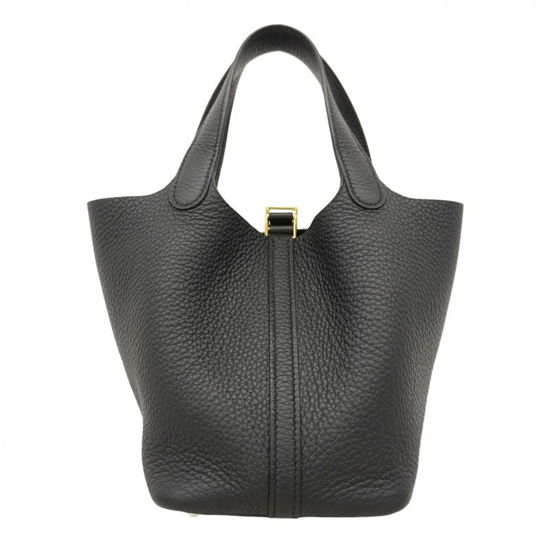 Hermes Handbag Picotin Lock PM Taurillon Cles Mance Black Gold Hardware K