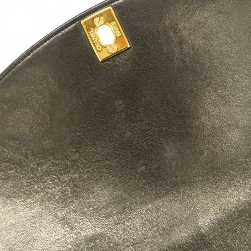 Chanel Shoulder Bag Diana Lambskin Black Gold Hardware Women