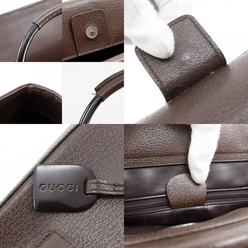 Gucci Old Gucci 002.1118.0462 Leather Brown Unisex Handbag