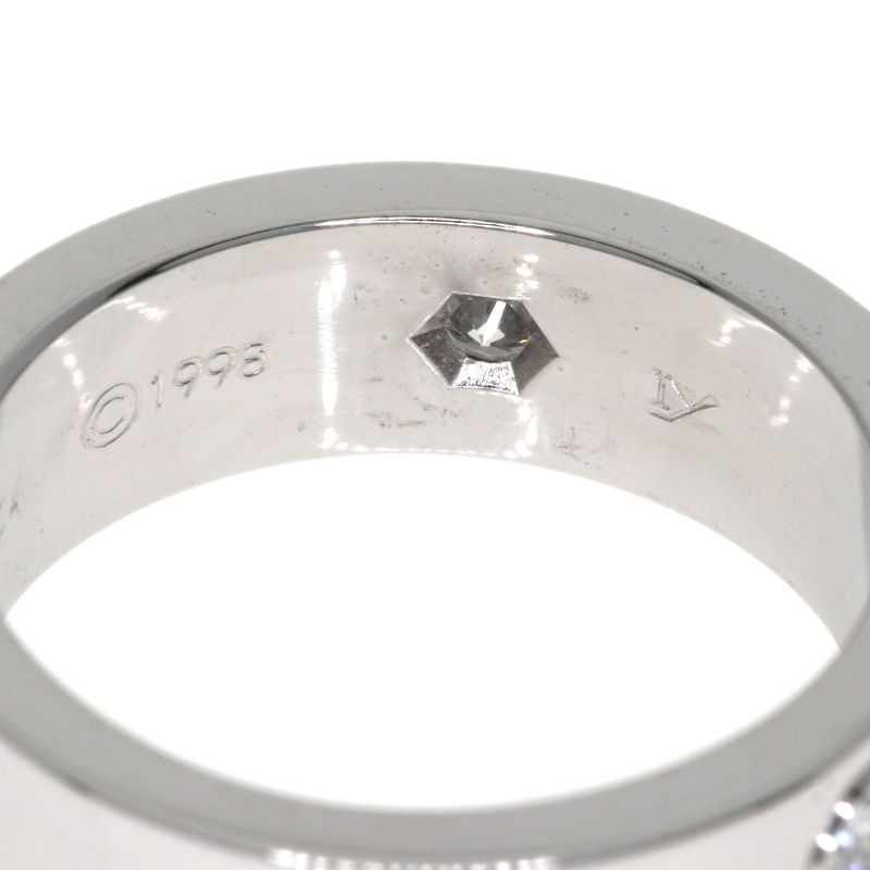 Cartier Love Ring Half Diamond #48 Ring - 18K White Gold Ladies