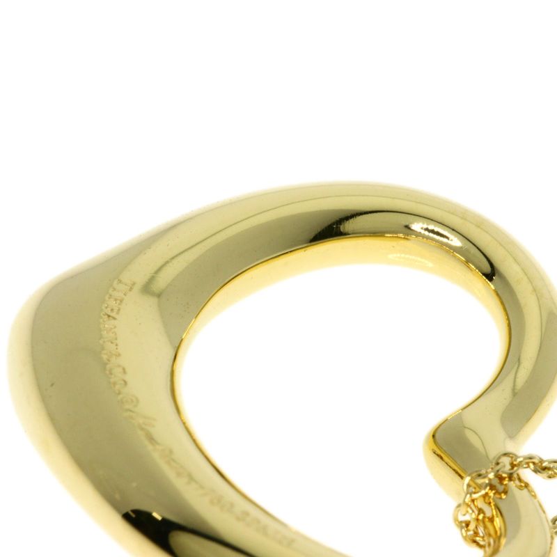 Tiffany & Co Open Heart Diamond Necklace 18K Yellow Gold Ladies