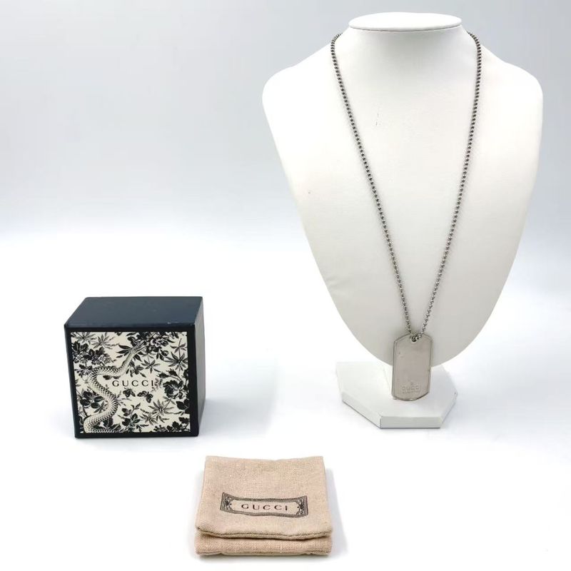 Gucci Dog Tag Sv925 Silver Necklace