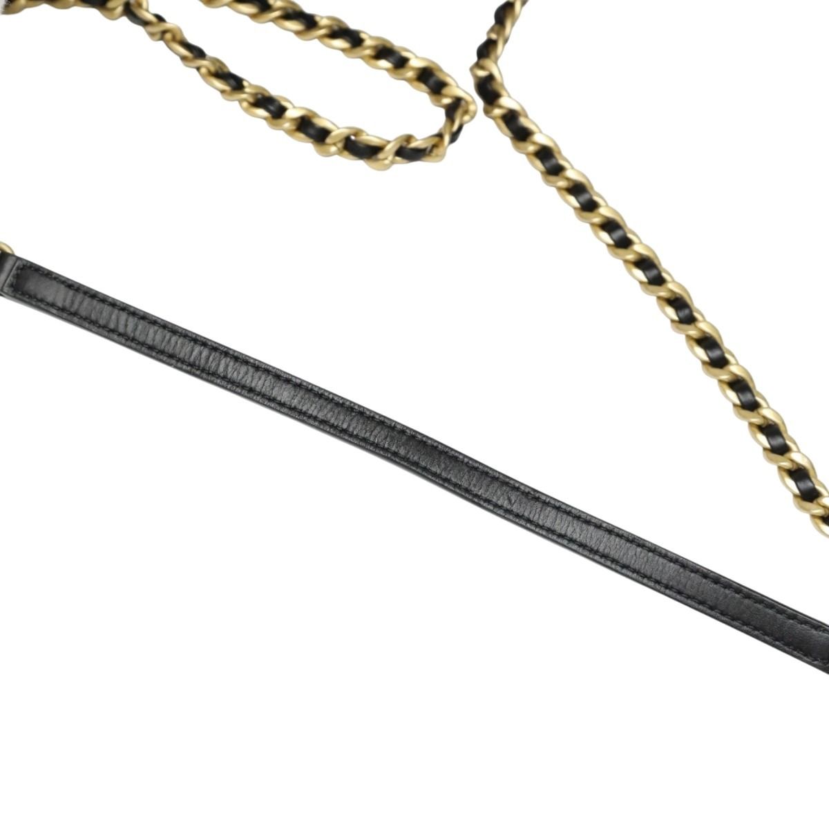 Chanel As2011 Lambskin Chain Shoulder Bag Quilted Black