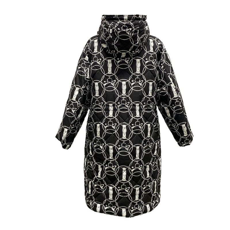 Hermes Down Coat Size 3 L Women - 2h0158d4 Black X White X Gray Long Sleeves /