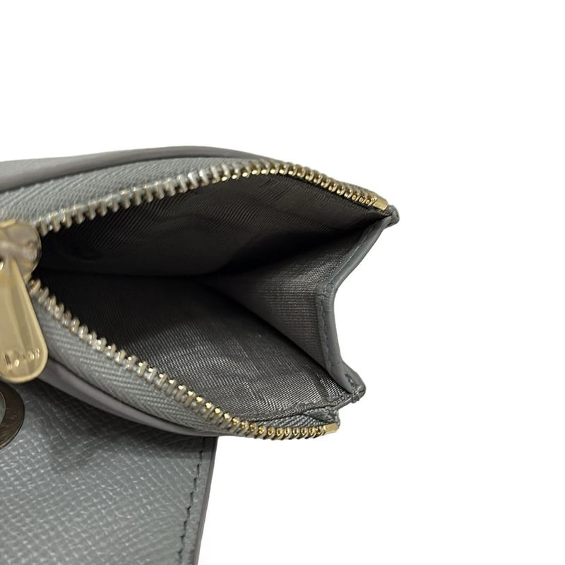 Dior/christian Dior Trifold Wallet 30 Montaigne Lotus Wallet Gray Leather