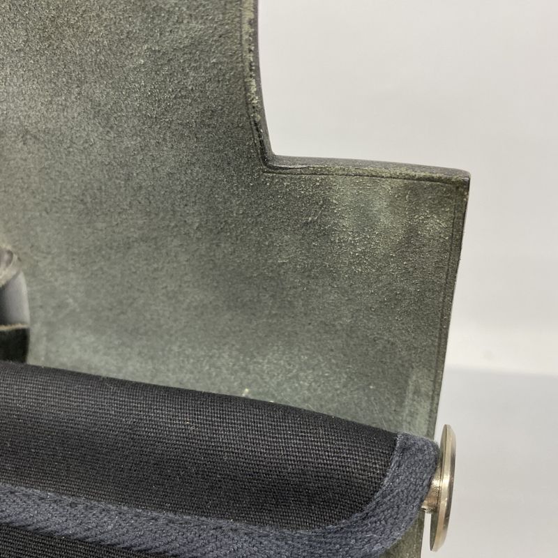 Hermes Handbag Herbag MM Toile Officier Black Silver Hardware □C Engraved