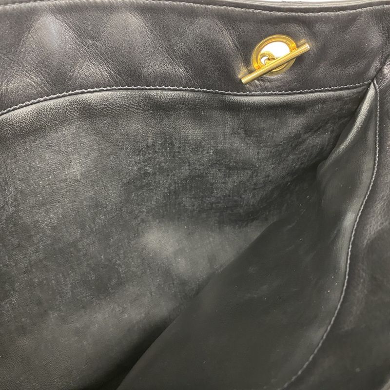 Chanel Shoulder Bag Matelasse Lambskin Black Gold Hardware Women
