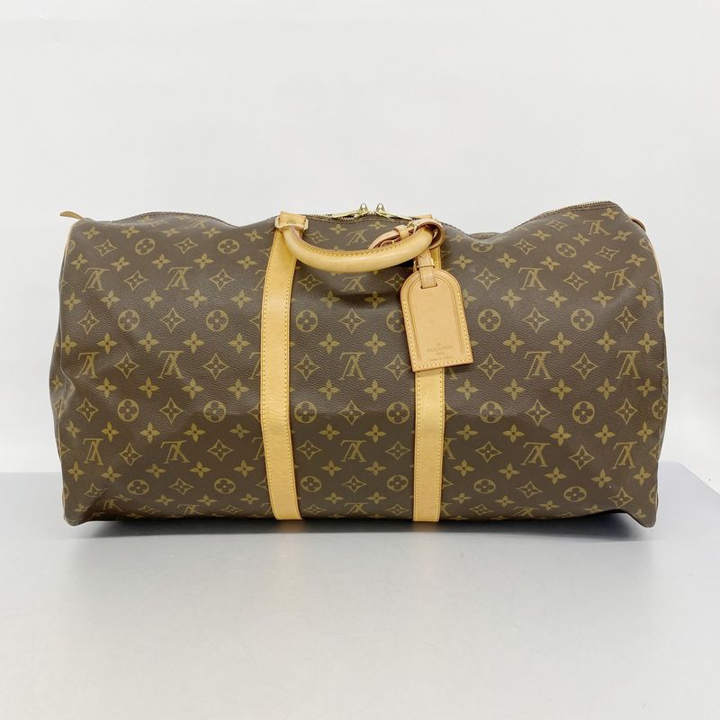 Louis Vuitton Boston Bag Monogram Keepall 55 M41424 Brown Men Women Unisex