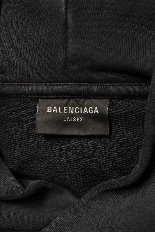 Balenciaga 744462 Tqvx7 Paris Moon Vintage Finish Metal Logo Hoodie Men 1
