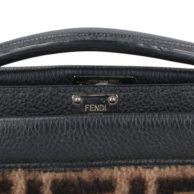 Fendi 7va422 Pea Curve Fit Mini Zucca Pattern Boa Leather Shoulder Bag Men's