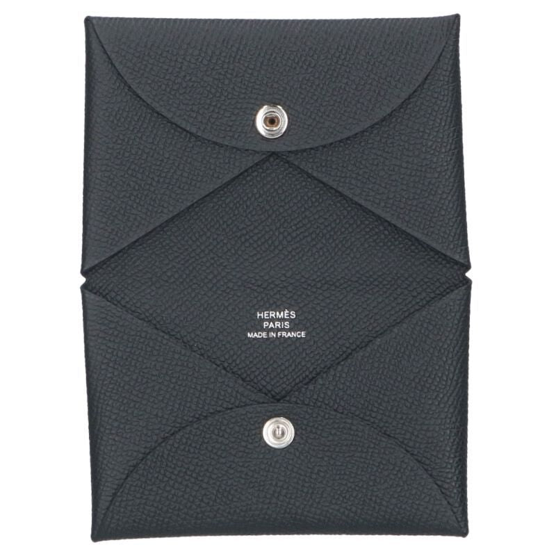 Hermes Galvi W Engraved Leather Coin Case Men's