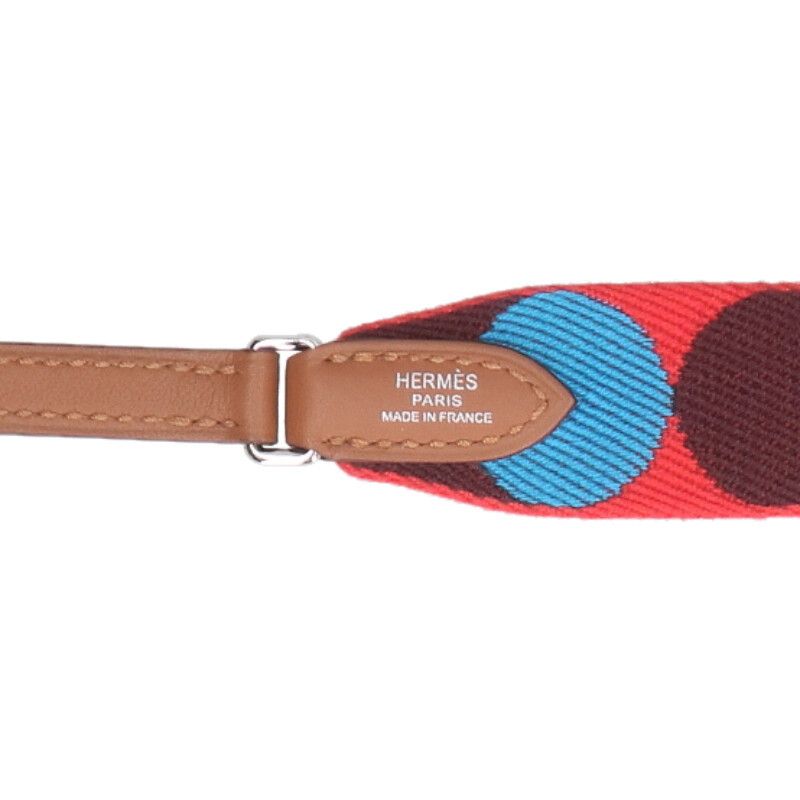 Hermes Bandouliere Sangle Flipperball Z Engraved Canvas Shoulder Strap Men's