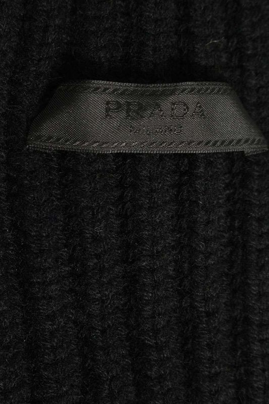 Prada Ums417 Front Logo High Neck Cashmere Scarf Knit Men's ONE SIZE