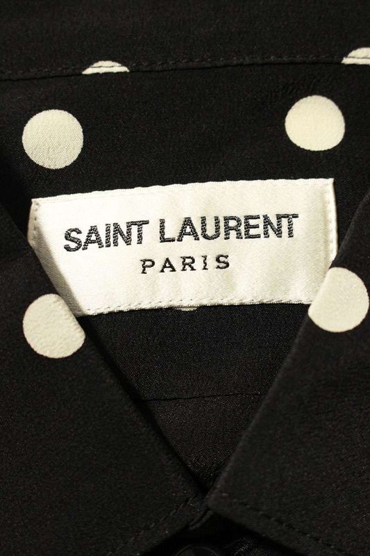 Saint Laurent Paris 395733 Y337j Silk Dot Long Sleeve Shirt Women 36