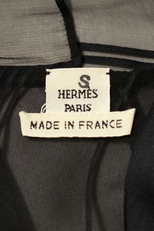 Hermes Cotton Silk Sleeveless Checked Sleeveless Shirt Women's 42