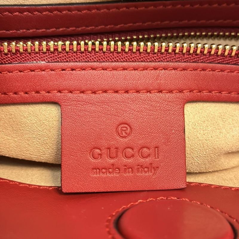 Gucci Handbag Nim Fair 459076 Red Leather