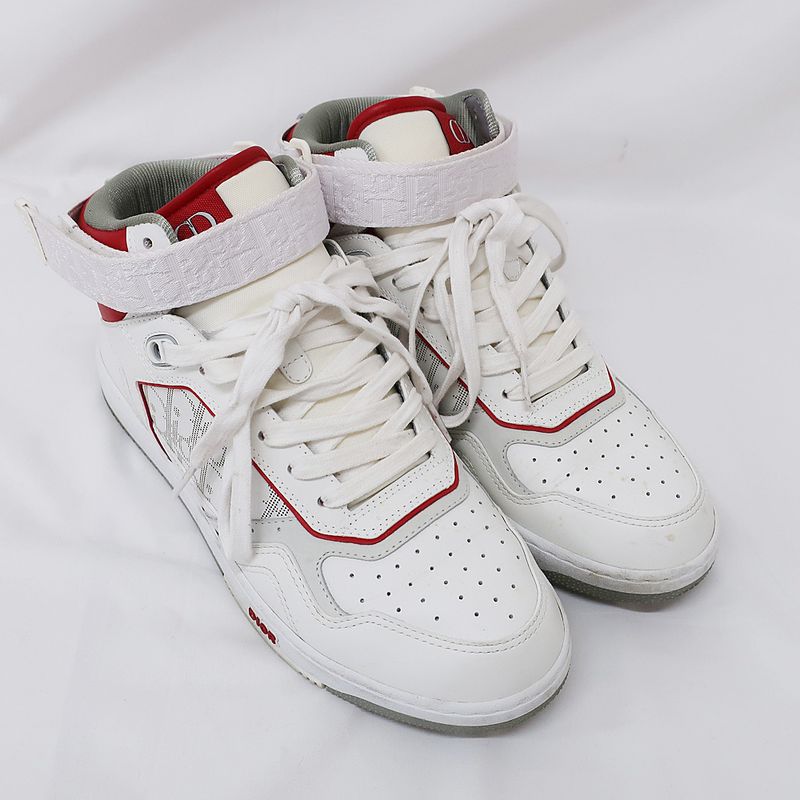 Dior Sneakers - High Cut Trotter Pattern White X Red White Red Size