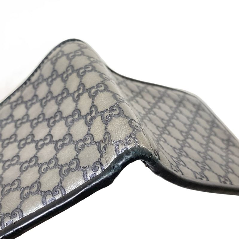 Gucci Billfold Micro Guccissima 256438 Gray And Dark Gray And Black Leather