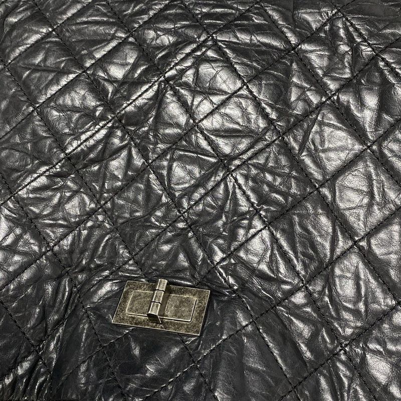 Chanel Tote Bag 255matelasse Black Mademoiselle Chain/vintage Silver Hardware