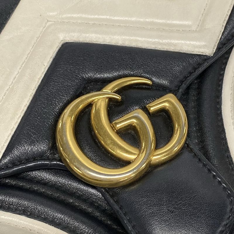 Gucci Shoulder Bag GG Marmont Quilted Small Shoulder Bag 443497 Black And White