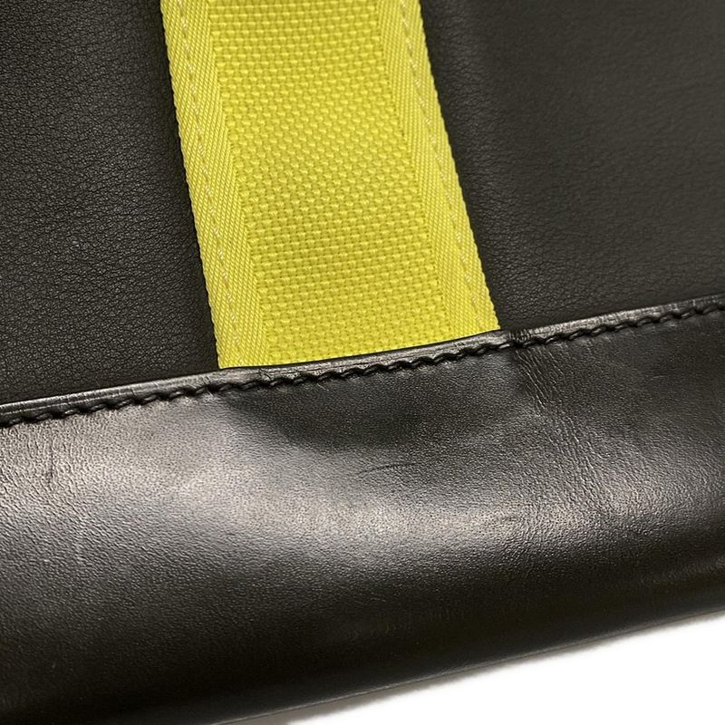 Hermes Clutch Bag City Slide Black Silver Hardware