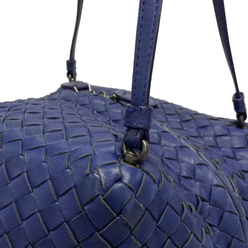 Bottega Veneta Shoulder Bag Intrecciato 255693 Blue Cube Leather