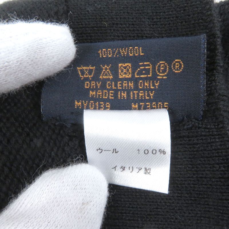 Louis Vuitton M73905 Gon Giant Pop Monogram 100% Wool Gloves Black Made In