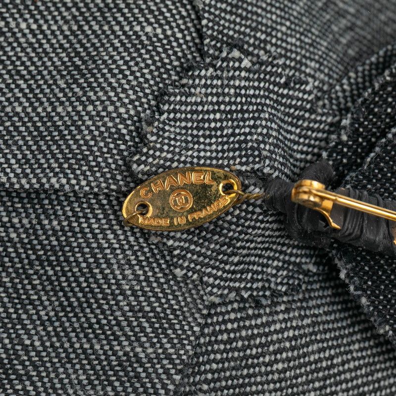 Chanel Camellia Black Gold Denim Plated Women's Chanel