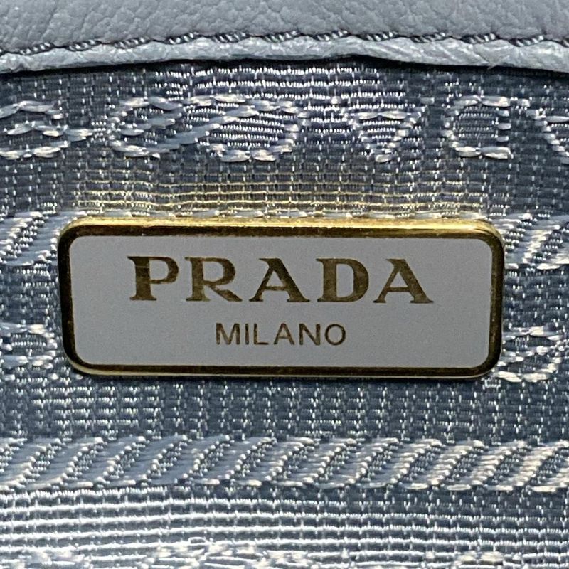 Prada Shoulder Bag Gathering Bag Light Blue Detachable Strap/chain Shoulder