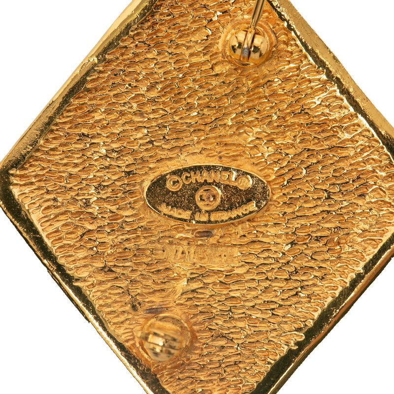 Chanel Coco Mark Rhombus Gold Plated Ladies Chanel